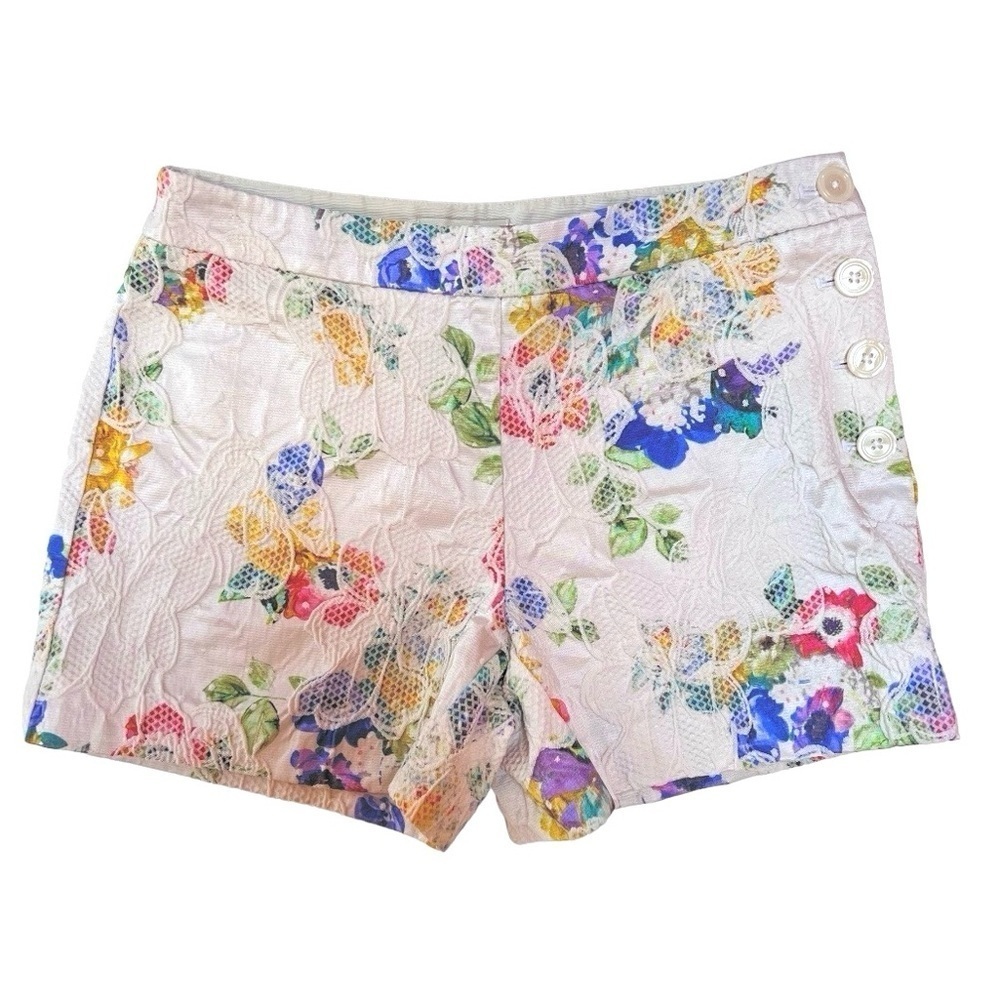 Anthropologie Elevenses Catalonia Floral Lace Shorts Size 2